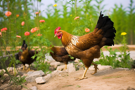 鸡群农场背景图片