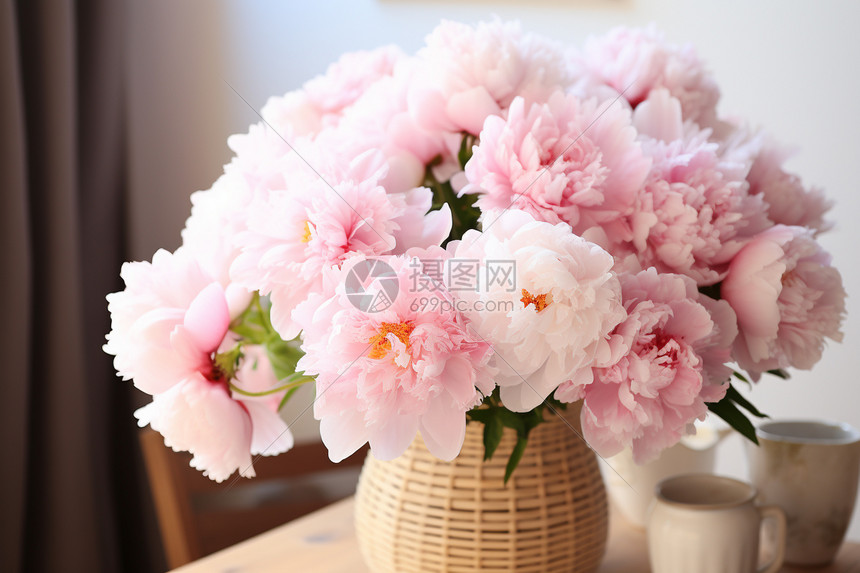 家中的粉色花束图片
