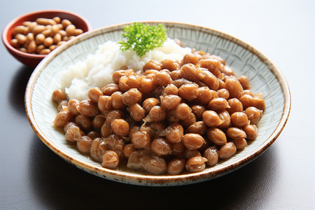 日本传统美食纳豆背景