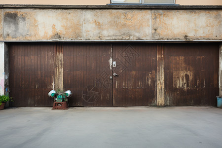废弃工厂的门图片