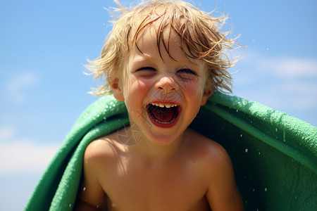 小孩游泳欢乐夏日的孩子背景