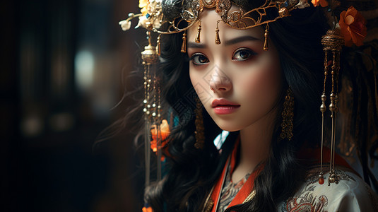 大眼睛的中式美女图片