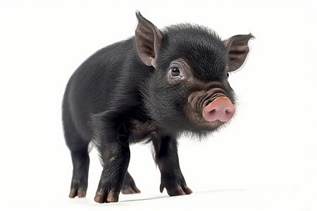呆萌猪可爱的小黑猪背景