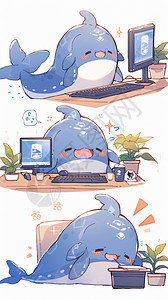 卡通的鲸鱼图片