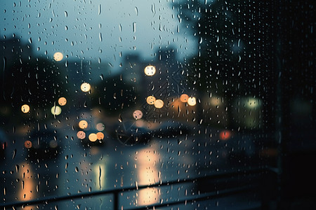 夜晚下雨的街道图片素材