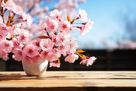 装满粉色花朵的花瓶图片