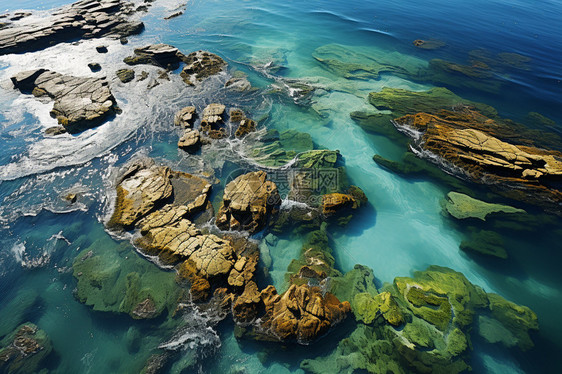 海边的巨型礁石图片