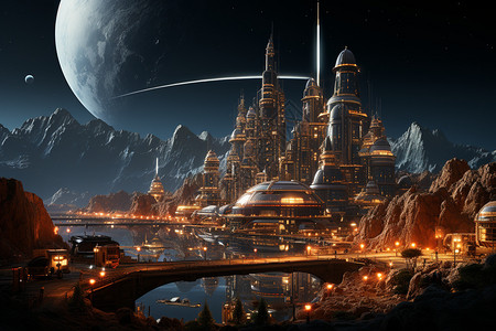 火星未来人类殖民背景图片