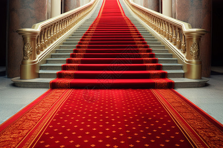 走红毯的豪华楼梯图片