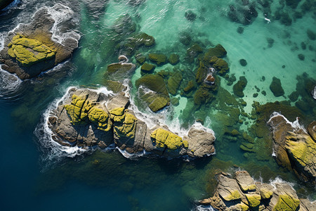 海湾的美丽景色鸟瞰图图片