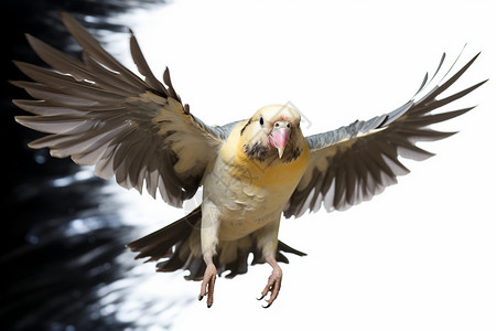 展翅高飞的鸚鵡背景图片