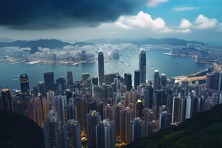 香港夜景灯火辉煌图片