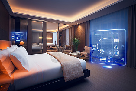 家居自动化未来科技房间里的盛景设计图片