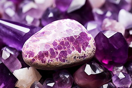 紫色的水晶矿石图片