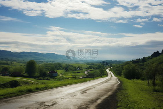 美丽的乡村小道图片