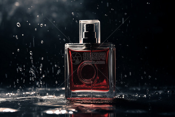一瓶红色液体的香水图片