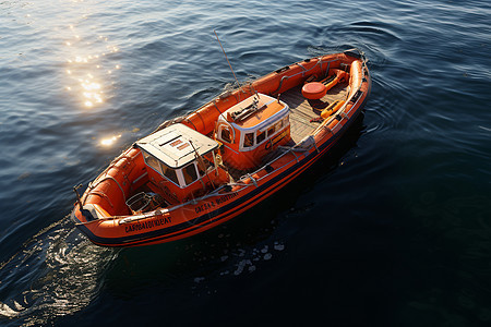 海面上的救生艇图片