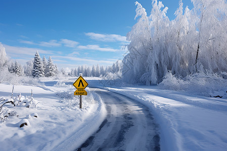 公园运动雪地里的公路背景