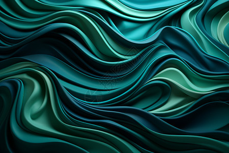蓝绿色波浪曲线图片