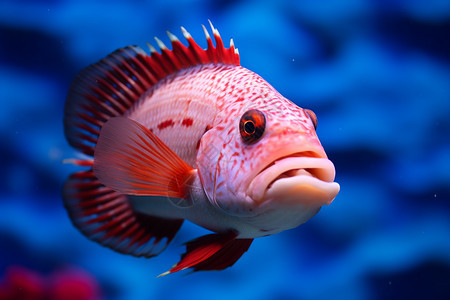 粉红水的热带鱼图片