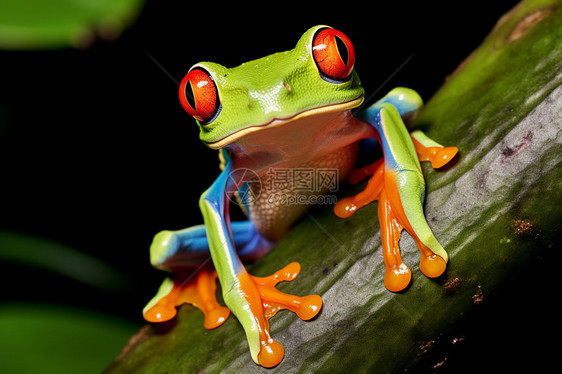 绿叶上的树蛙图片