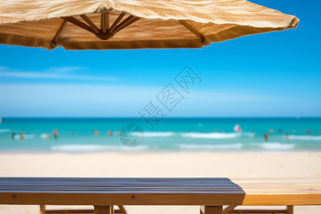 碧海蓝天的沙滩美景图片