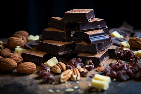 香甜可口的坚果巧克力图片