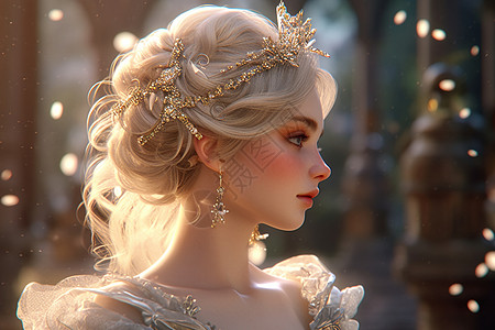 精致华丽的金发公主背景图片