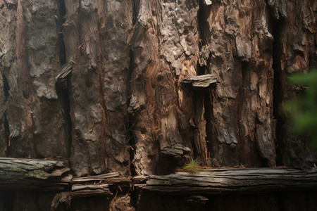 年老开裂的树皮背景图片