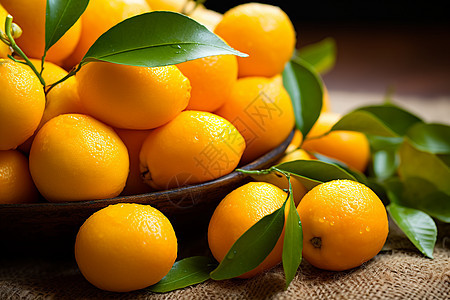 盘子中成熟的柑橘图片