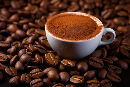 现磨的咖啡豆背景图片