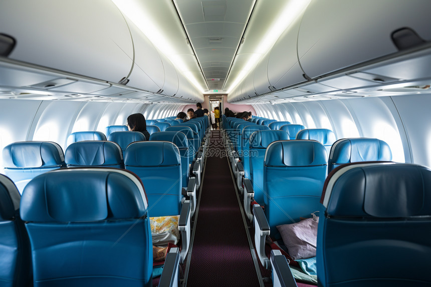 航空机舱内的座位高清图片下载-正版图片600492445-摄图网
