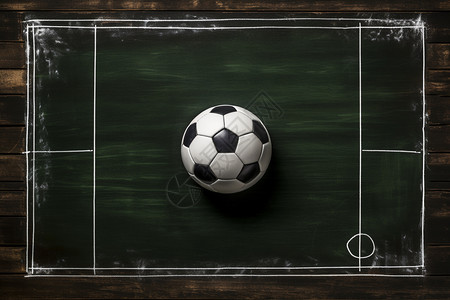 黑板上的足球背景图片
