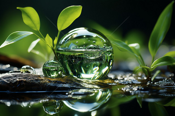 自然的植物和水滴图片