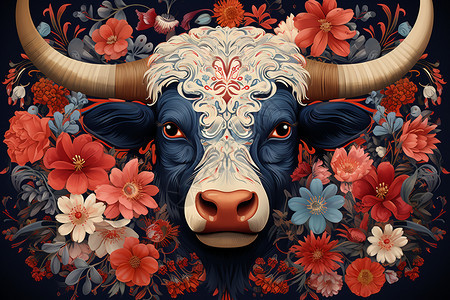 独特设计的牛头背景图片
