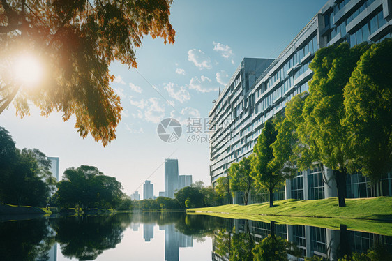 城市中的商业建筑图片