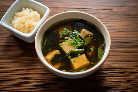 海带炖豆腐美味的豆腐汤背景
