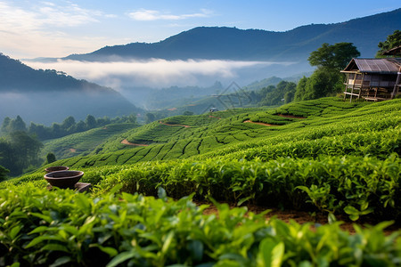 乡村茶树种植图片