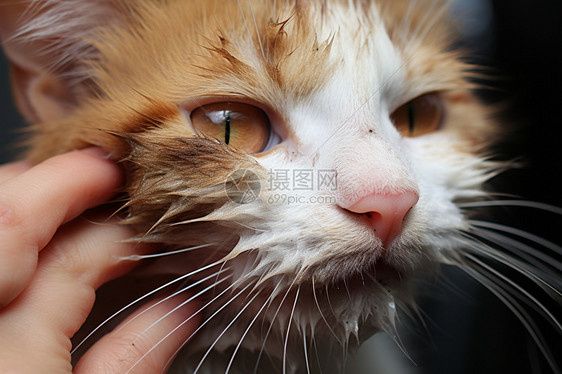 淋雨的小猫咪图片