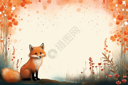 小狐狸背景板图片