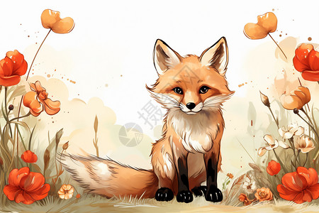 小狐狸简画图片