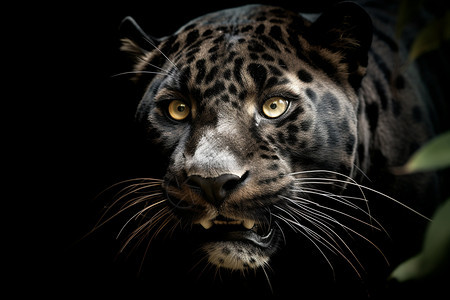 危险的黑色猎豹图片