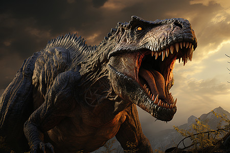 史前巨兽张大嘴巴大恐龙图片