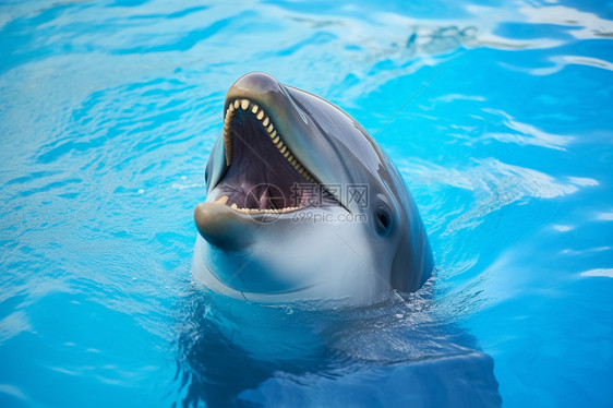 海洋里海豚的微笑图片