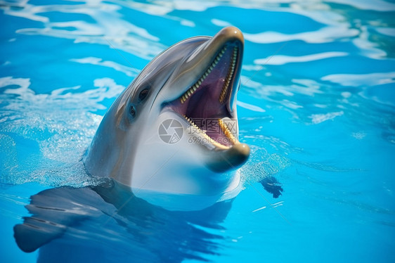 欢乐的海豚玩耍图片