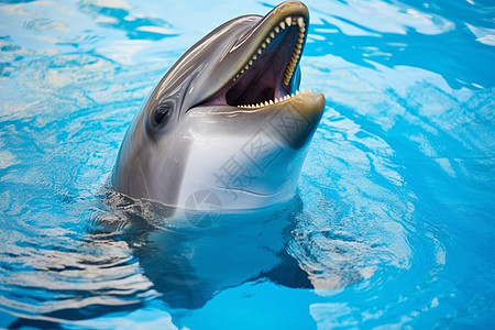 欢乐的海豚表演图片