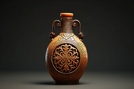古代陶瓷酒罐背景图片