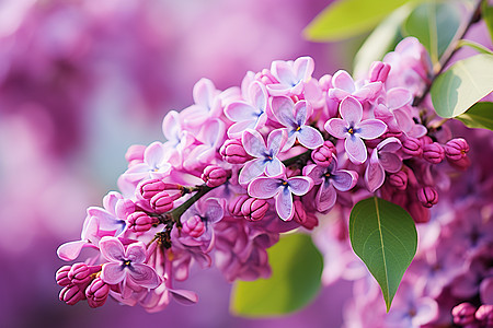 盛放的紫丁香花图片