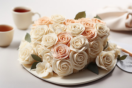 逼真的玫瑰花甜品图片