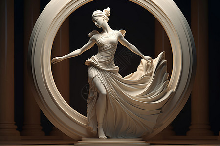 优美的古典女性石膏雕像图片